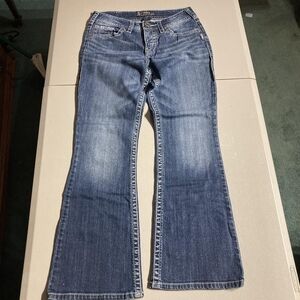 Silver Suki Denim Blue Jeans Boot Cut Women's W28/L30 Sandblast Fade Neutral EUC